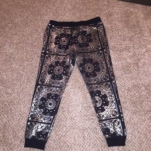 SILVER BANDANA SKINNY JOGGER PANTS